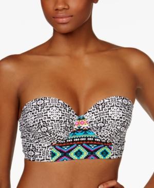 Hula Honey Desert Daze Printed Underwire Push-up Bikini Top Women's Swimsuit