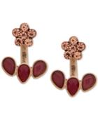 Lonna & Lilly Gold-tone Crystal & Stone Flower Jacket Earrings