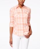 Style & Co. Plaid Button Down Shirt, Only At Macy's