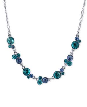 2028 Silver-tone Bezel-set Crystal Necklace