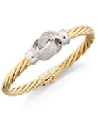 Diamond Pave Interlocked Twist Bangle Bracelet (1 Ct. T.w.) In 14k Gold-plated Sterling Silver
