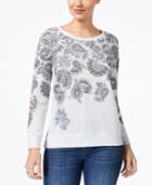 Style & Co Long-sleeve Paisley-print Sweatshirt Available In Regular & Petite Sizes, Created For Macy's