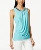 Alfani Petite Pleated Sleeveless Top, Only At Macy's