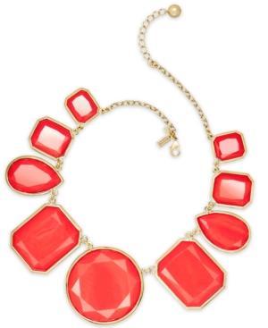 Kate Spade New York Necklace, Gold-tone Red Stone All-around Statement Necklace