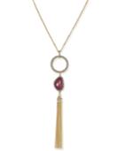 Inc International Concepts Gold-tone Red Stone Tassel Necklace, Only At Macy's