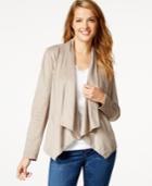 Style & Co. Faux-suede Draped Jacket, Only At Macy's
