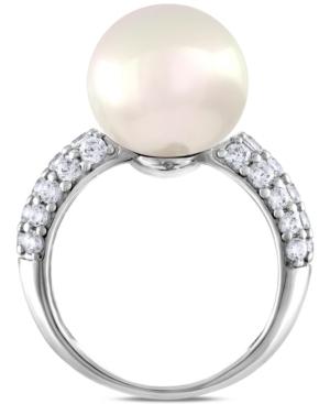 Majorica Sterling Silver Cubic Zirconia & Imitation Pearl Ring