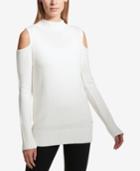 Dkny Sport Cold-shoulder Mock Neck Sweater
