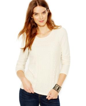 Lucky Brand Mixed Lace Thermal Top