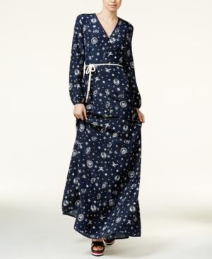 Tommyxgigi Silk Nautical-print Maxi Dress, Only At Macy's