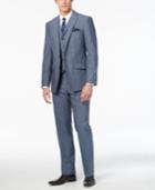 Tallia Men's Slim-fit Light Blue Pinstripe Vested Suit