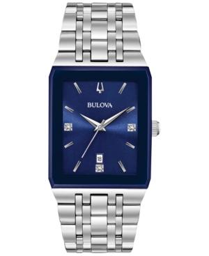 Bulova Men's Diamond-accent Stainless Steel Bracelet Watch 31x45mm, A Macy's Exclusive Style
