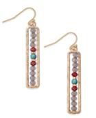 Inc International Concepts Gold-tone Gray Bead Boxed Drop Earrings, Only At Macy's