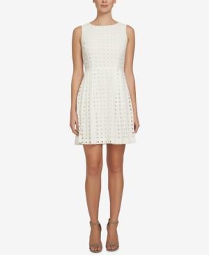 Cece Eyelet Fit & Flare Dress