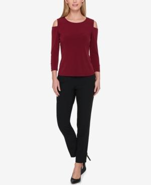 Tommy Hilfiger Cold-shoulder Button-sleeve Top