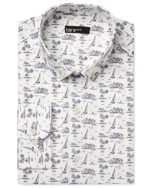 Bar Iii Men's Slim-fit Sailboat-print Dress Shirt, Only At Macy's