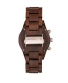 Earth Wood Castillo Wood Bracelet Watch W/date Brown 45mm