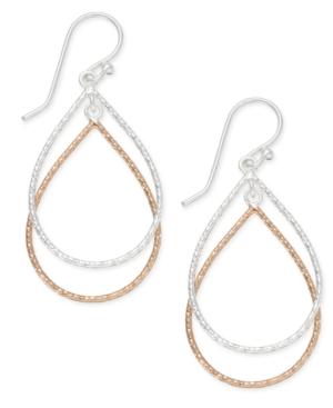 Giani Bernini Two-tone Teardrop Drop Earrings In Sterling Silver And 18k Gold-plated Sterling Silver, Only At Macy's