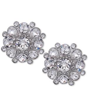 Nina Silver-tone Swarovski Crystal Cluster Stud Earrings