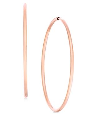 Large Wire Endless Hoop Earrings In 14k White Or Rose Gold