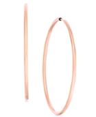 Large Wire Endless Hoop Earrings In 14k White Or Rose Gold