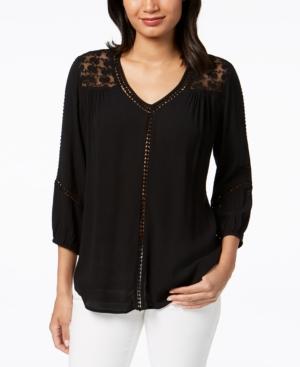 Jpr Crochet-trimmed V-neck Blouse