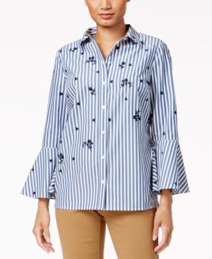 Charter Club Cotton Embroidered Blouse, Created For Macy's