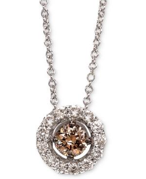 Le Vian Diamond Halo 18 Pendant Necklace (1/2 Ct. T.w.) In 14k White Gold