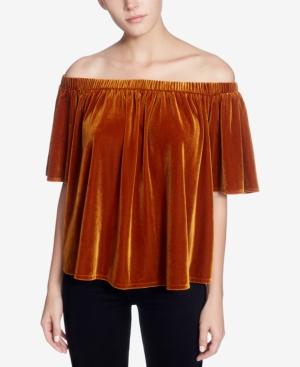 Catherine Catherine Malandrino Velvet Off-the-shoulder Bloom Top
