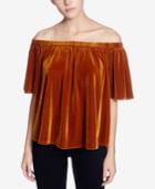 Catherine Catherine Malandrino Velvet Off-the-shoulder Bloom Top