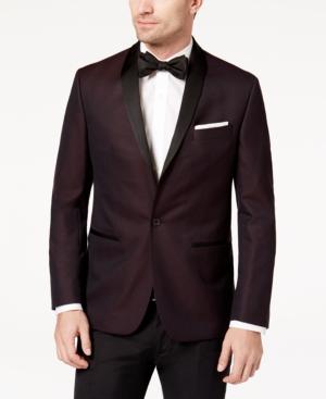 Ryan Seacrest Distinction Men's Slim-fit Burgundy Birdseye Dinner Jacket, Created For Macy's