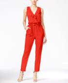 Marilyn Monroe Juniors' Sleeveless Ruffled Jumpsuit