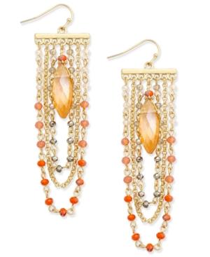 Inc International Concepts Gold-tone Multi-bead Chain Chandelier Earrings, Only At Macy's