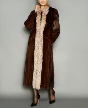 The Fur Vault Fox-fur-trim Mink Fur Maxi Coat