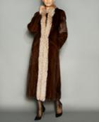 The Fur Vault Fox-fur-trim Mink Fur Maxi Coat