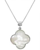 Sterling Silver White Mother Of Pearl Necklace (20mm)