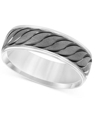 Engraved Scalloped Band In 14k White Gold