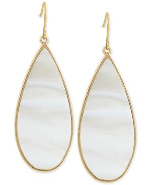 Kenneth Cole New York Gold-tone Large Teardrop White Shell-inspired Drop Earrings