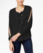 Xoxo Juniors' Lace-up Cold-shoulder Blouse