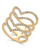 Inc International Concepts Gold-tone Chevron Crystal Stacked Ring, Only At Macy's