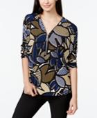 Alfani Printed Zip-trim Dolman Sleeve Top, Only At Macy's