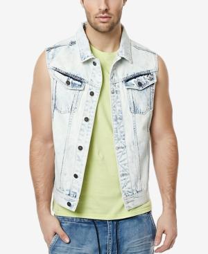 Buffalo David Bitton Men's Joey Graphic-print Denim Vest