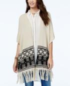 American Rag Border-pattern Fringe Sweater, Only At Macy's