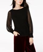 Charter Club Cashmere Illusion-sleeve Sweater, Created For Macy's