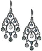 Givenchy Hematite-tone Multi-stone Open Chandelier Earrings
