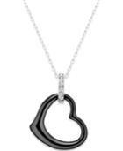 Diamond And Ceramic Pendant Necklace (1/4 Ct. T.w.) In Sterling Silver