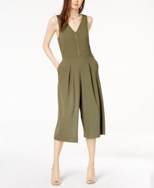 Kensie Pleated Cropped Wide-leg Jumpsuit