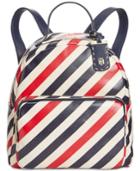 Tommy Hilfiger Julia Diagonal Coated Stripe Dome Small Backpack