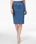 Charter Club Petite Antique Indigo Wash Denim Skirt, Only At Macy's