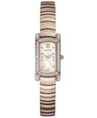Bulova Women's Crystal Accent Rose Gold-tone Stainless Steel Bracelet Watch 29x15mm 98l205